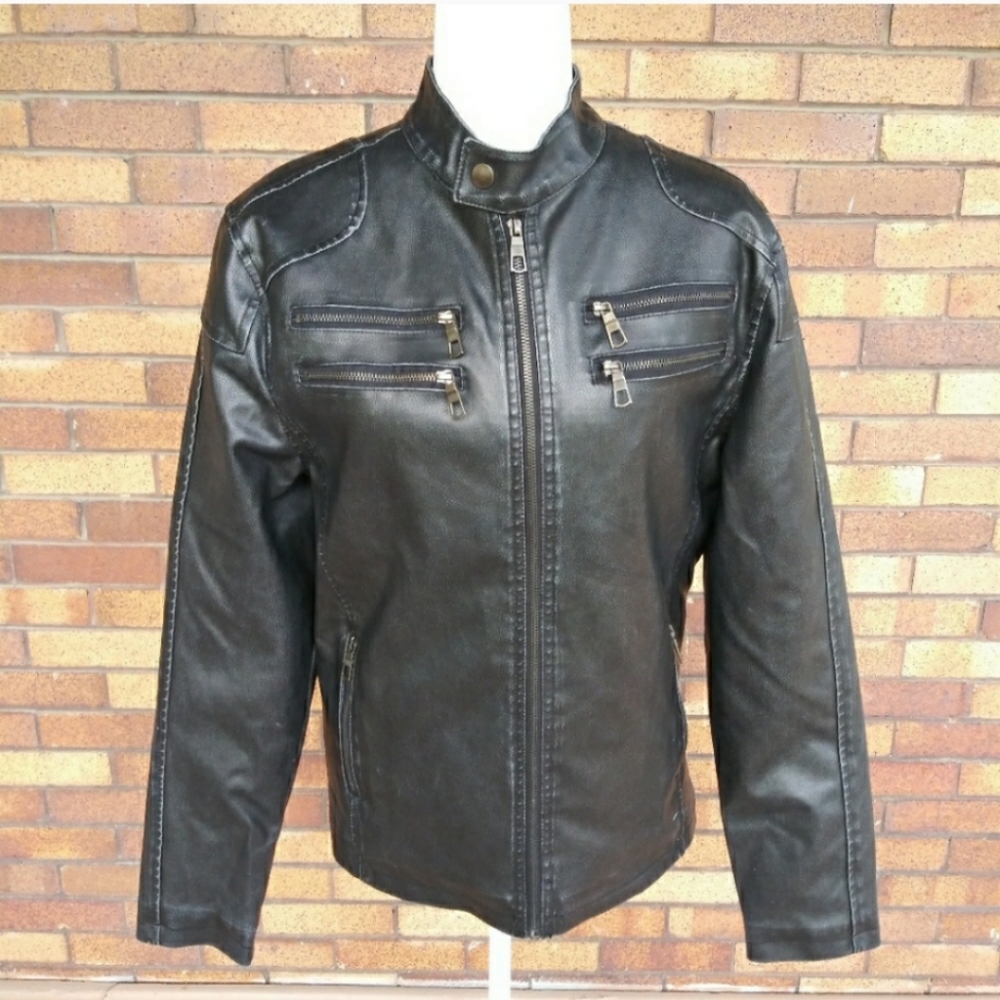 American Rag Cie Faux Leather Jacket Blk M